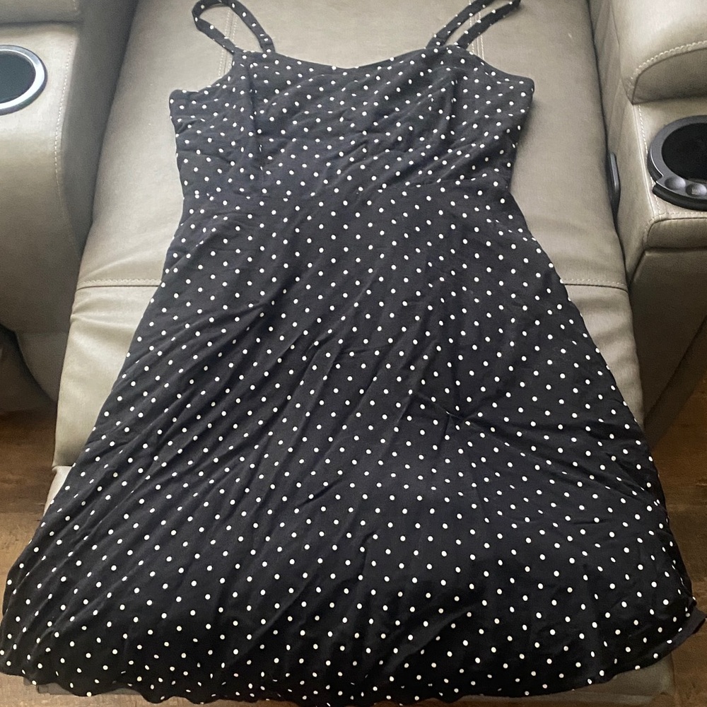 Elegant Black Polka Dot Dress